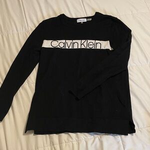 Calvin Klein Black Sweater with White Logo Band